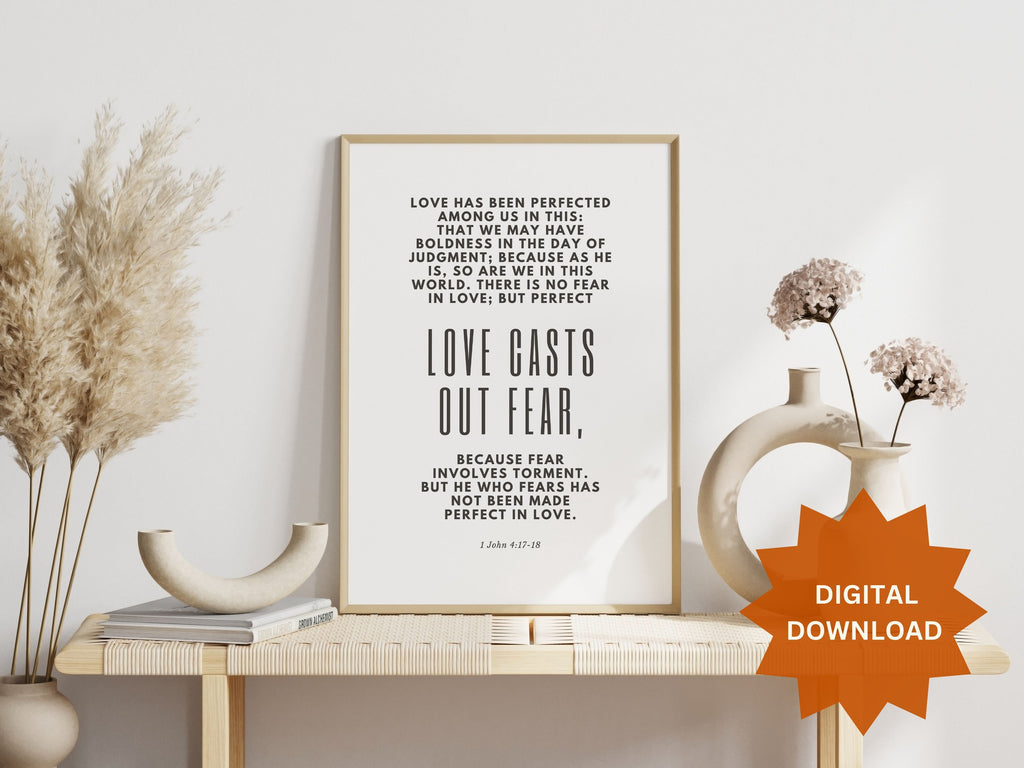 Love casts out fear 1 John 4 - DIGITAL DOWNLOAD - Inspired By God
