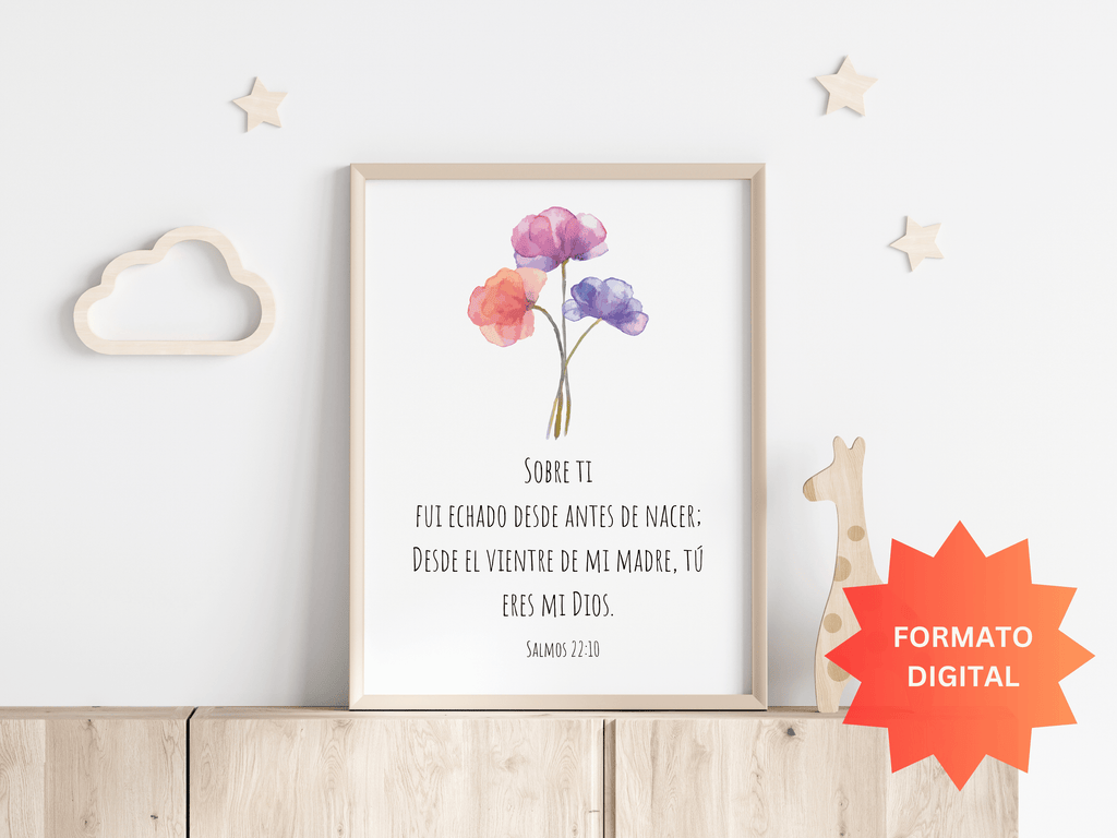 Salmos 22:10, versículos de la biblia para niños - DIGITAL DOWNLOAD - Inspired By God