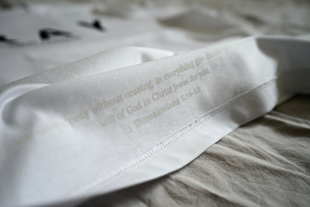 Pray without ceasing - white tee - Inspired By God