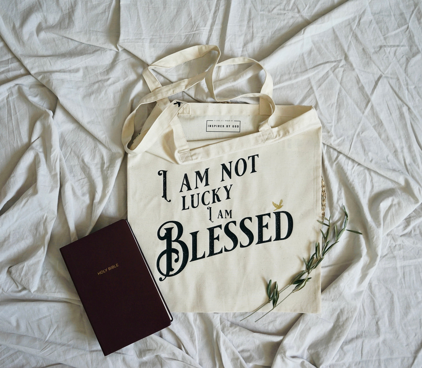 I'm not lucky I'm blessed - cotton tote bag