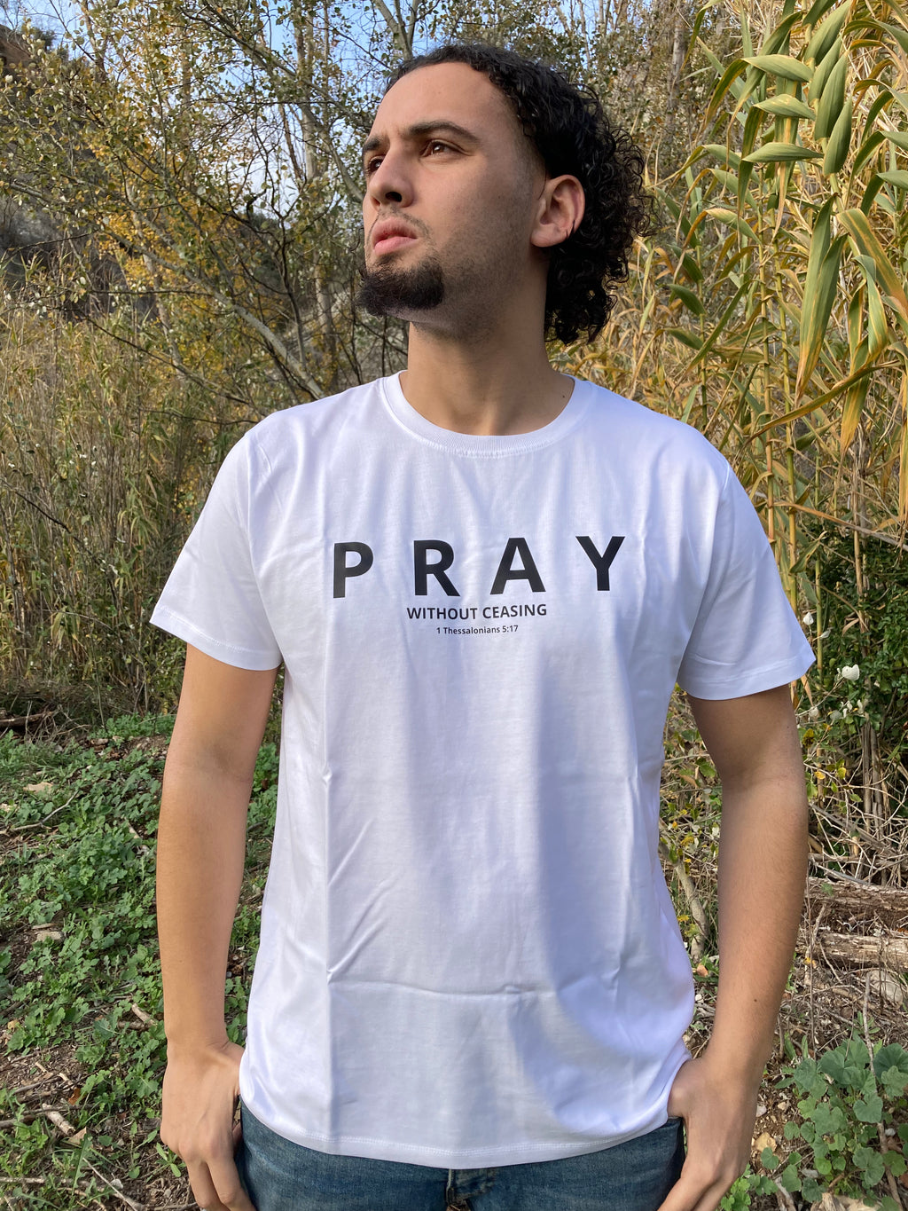 Pray without ceasing - white tee - Inspired By God